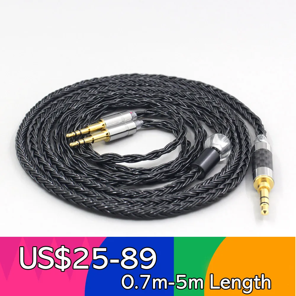 

LN007411 16 Core 7N OCC Black Braided Earphone Cable For Sol republic Master Tracks HD V8 V10 V12 X3 Headphone