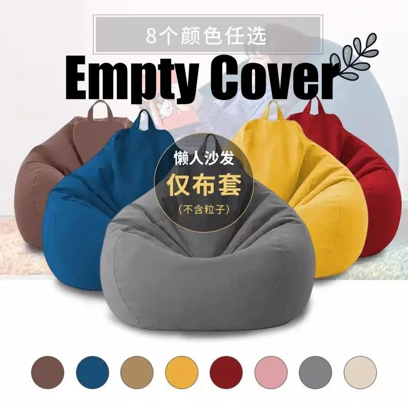 

Large Small Solid Lazy Sofa Cover Chairs Without Filler Linen Cloth Lounger Seat Bean Bag Pouf Puff Couch Tatami Living Room