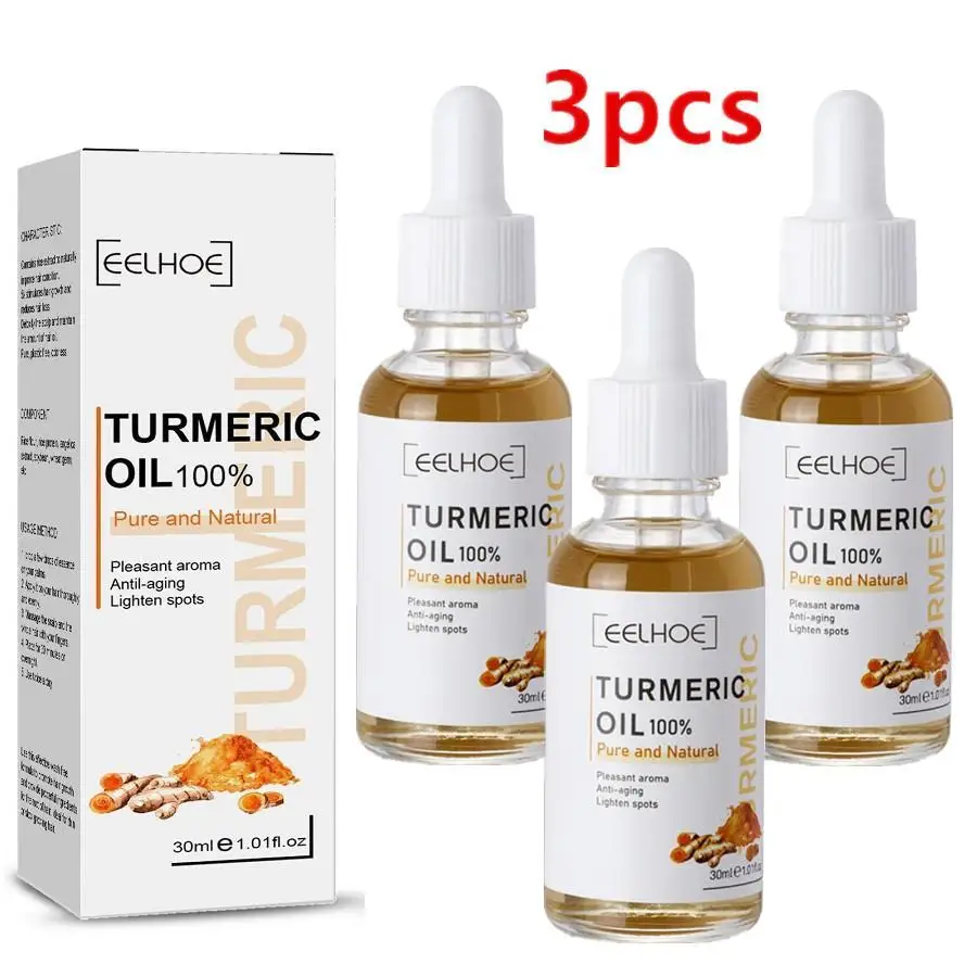 

3PCS Turmeric Oil Skin To Lightening Acne Dark Patches Acne Bright Skin Dark Spot Corrector Anti Aging Face Whitening Serum Care