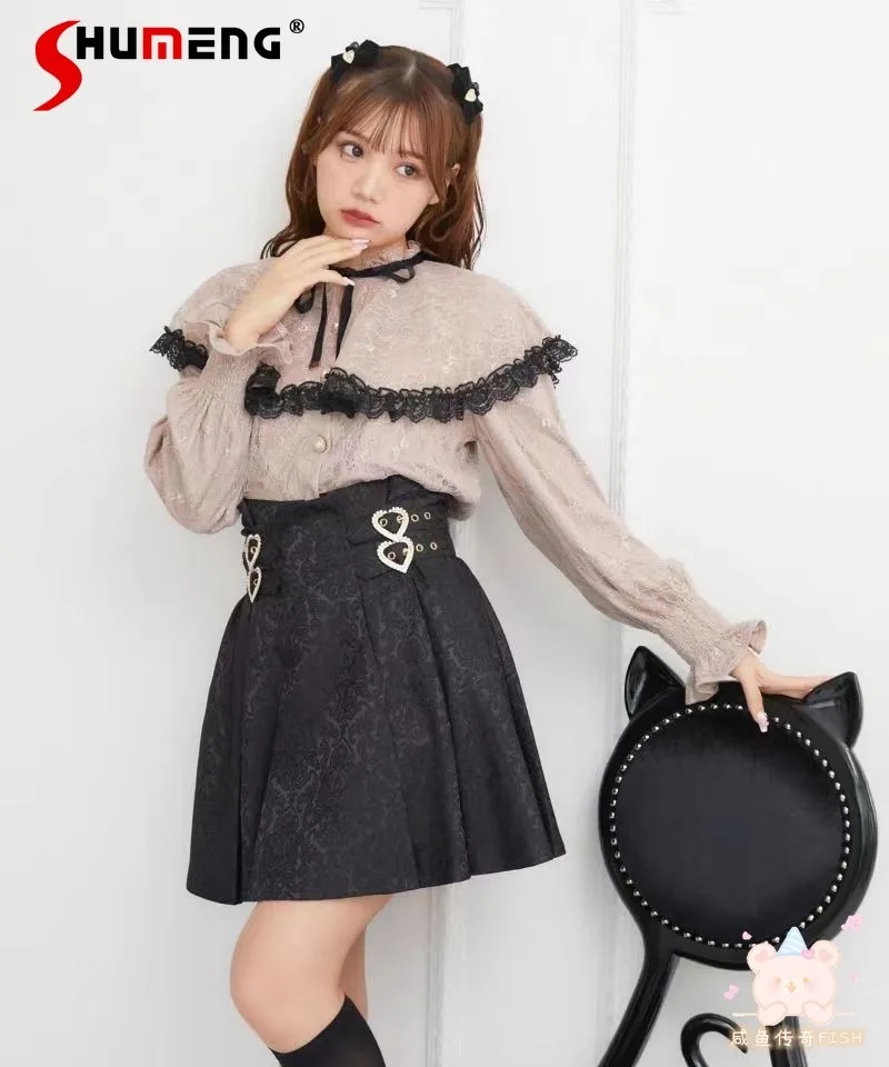 Lolita Cute Girls Outer Wear Blouse Rojita Autumn New Lace Cloak Lace-up Mine Mass-Produced Sweet Long Sleeve Shirt Camisas
Lolita Cute Girls Outer Wear Blouse Rojita Autumn New Lace Cloak Lace-up Mine Mass-Produced Sweet Long Sleeve Shirt Camisas