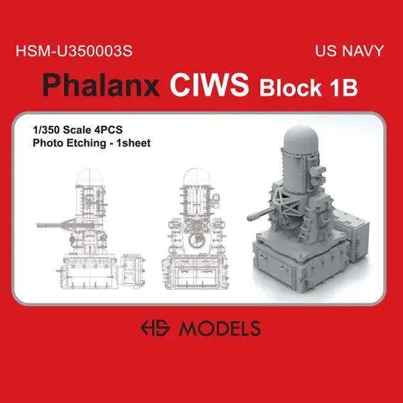HS-MODEL U350003S 1/350 Scale US NAVY Phalanx CIWS Block 1B
HS-MODEL U350003S 1/350 Scale US NAVY Phalanx CIWS Block 1B