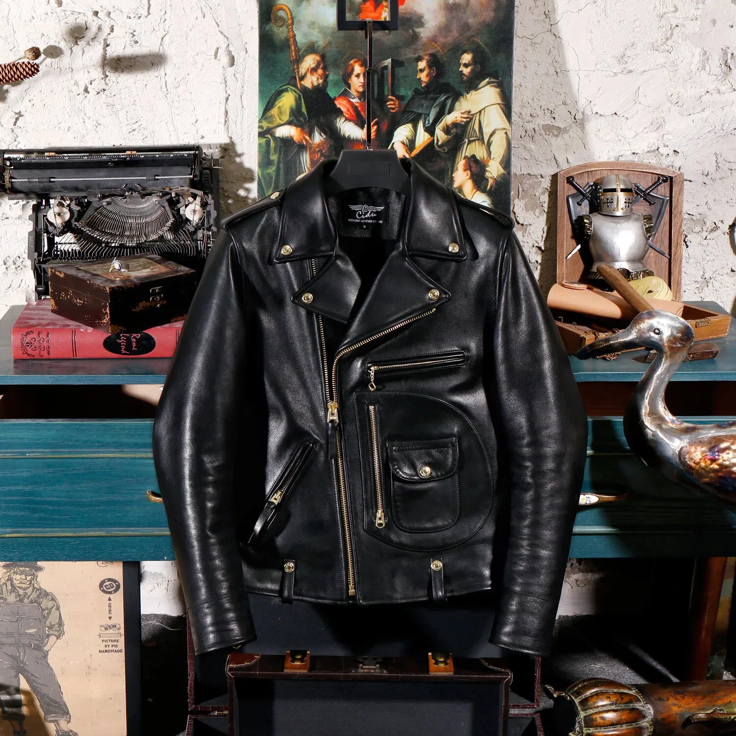 YR!Free shipping.Italy Cidu Luxury Batik cowhide clothing,motor biker style jackets,J24 Man heavy genuine leather coat, 
YR!Free shipping.Italy Cidu Luxury Batik cowhide clothing,motor biker style jackets,J24 Man heavy genuine leather coat,