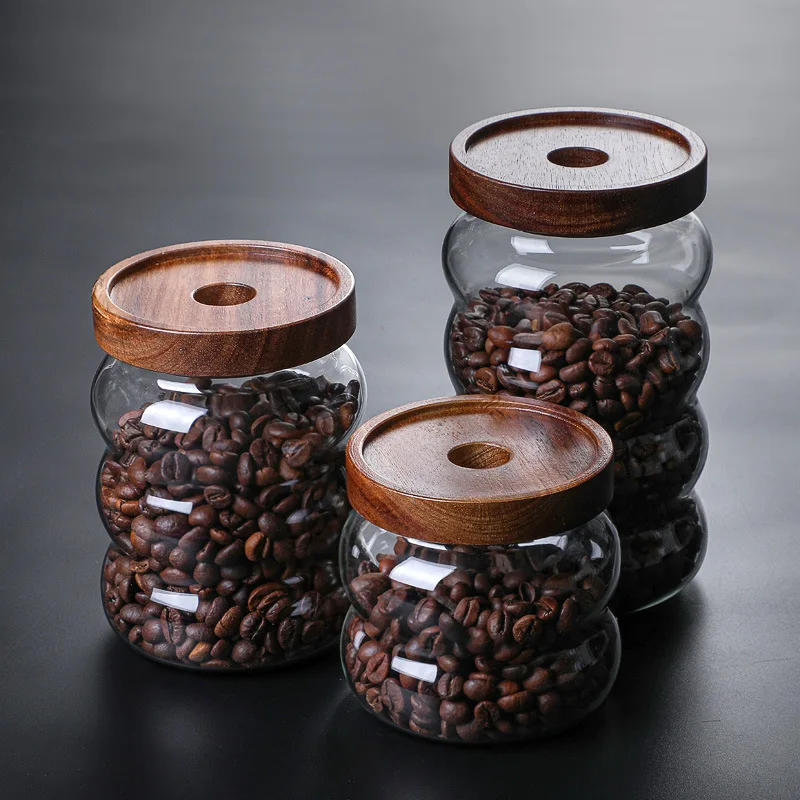 Coffee Bean Grain Jar Transparent Storage Storage Jar Acacia Wood Cover Glass Storage Jar Food Coffee Bean Tea Sealed Jar
Coffee Bean Grain Jar Transparent Storage Storage Jar Acacia Wood Cover Glass Storage Jar Food Coffee Bean Tea Sealed Jar