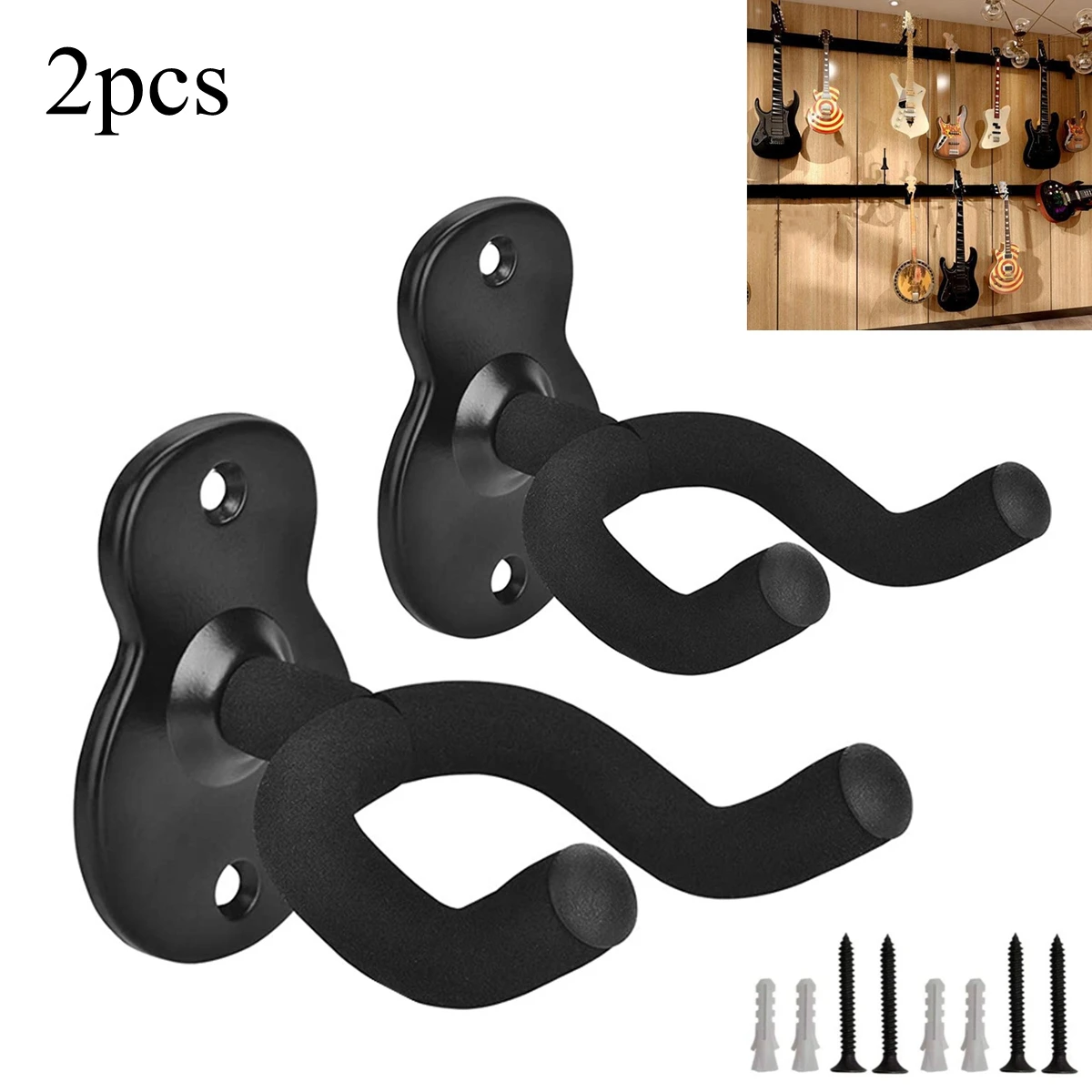 2pcs Metal Guitar Hanger Wall Mount Acoustic Electric Guitar Hook Neck Holder Stand for Bass Ukulele Violin Banjo Mandolin
2pcs Metal Guitar Hanger Wall Mount Acoustic Electric Guitar Hook Neck Holder Stand for Bass Ukulele Violin Banjo Mandolin