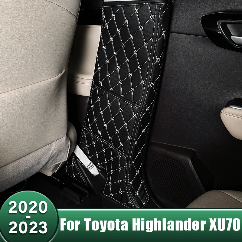 

Car B Pillar Mat Anti-kick Pad Cushion Cargo Liner Dust-proof Case For Toyota Highlander XU70 Kluger 2020 2021 2022 2023 Hybrid