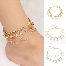 Double-layer Wave Tassel Anklets Bracelets Bohemia Chain Anklets For Women Beach Barefoot Sandals Ankle Bracelet For Female
Double-layer Wave Tassel Anklets Bracelets Bohemia Chain Anklets For Women Beach Barefoot Sandals Ankle Bracelet For Female