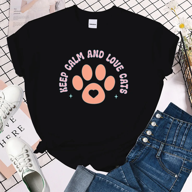 (Футболка премиум-класса), футболки с принтом Keep Calm And Love, кошки, Женская забавная футболка с коротким рукавом и круглым вырезом, повседневные летние топы
(Футболка премиум-класса), футболки с принтом Keep Calm And Love, кошки, Женская забавная футболка с коротким рукавом и круглым вырезом, повседневные летние топы
