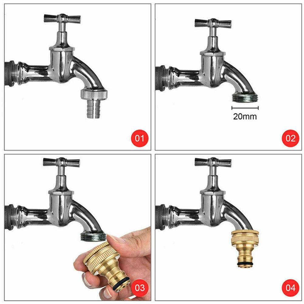 

Durable High Qulity Newest 2022 Water Pipe Connector Fitting Adaptor 3/4in Brass 1/2in 1PC Gold HOSE Tap Faucet