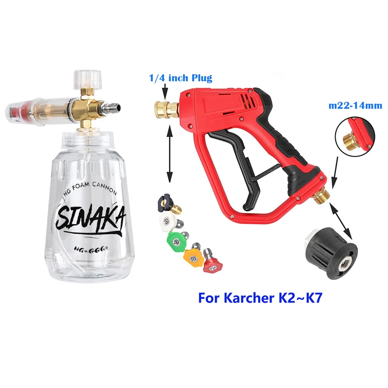 

For Lavor Bosch Karcher High Pressure Car Wash Gun Foam Lance Transparent for Car Washers Nozzle Foam Gun Foam Genenrator