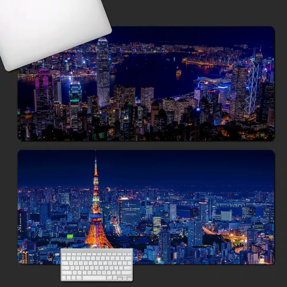 

City Nightscape Mousepad INS Tide Large Cartoon Anime Gaming Mouse Pad Keyboard Mouse Mats Desk Mat Accessories