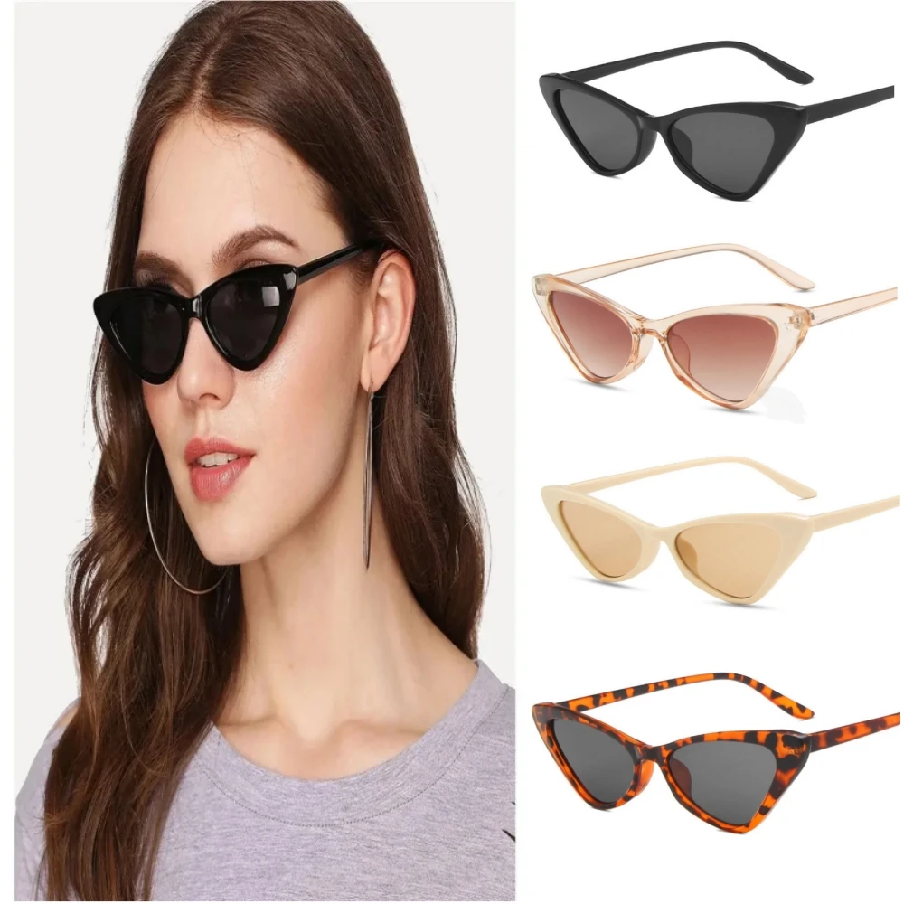 

Fashion Women's Luxury Cat Eye Sunglasses Triangle Vintage Design UV400 Sun Glasses Unisex Classic Small Outdoor Goggle Shades