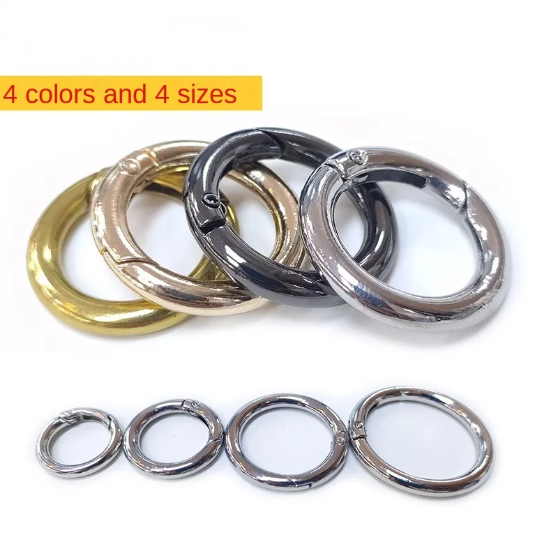 

10 Pcs 18mm-34mm Metal O Ring Spring Clasps Round Carabiner Keychain Bag Clips Hook Dog Chain Buckles Connector for DIY Jewelry