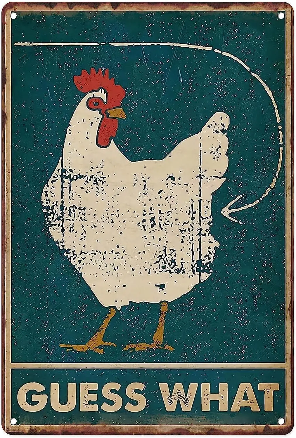 Metal Tin Sign Vintage Chicken Coop Guess What for Farm, Kitchen, Home, Charge, Living Room, Garden, Bedroom, Office, 
Metal Tin Sign Vintage Chicken Coop Guess What for Farm, Kitchen, Home, Charge, Living Room, Garden, Bedroom, Office,