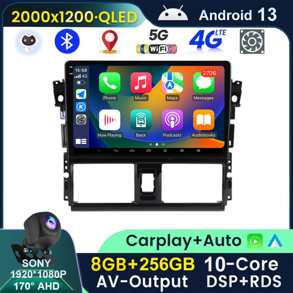 2K Android 13 автомобильный радиоприемник для Toyota Yaris Vios 2014, 2015, 2016, беспроводной, Carplay, искусственная кожа, GPS-навигация, мультимедийная стереосистема
2K Android 13 автомобильный радиоприемник для Toyota Yaris Vios 2014, 2015, 2016, беспроводной, Carplay, искусственная кожа, GPS-навигация, мультимедийная стереосистема