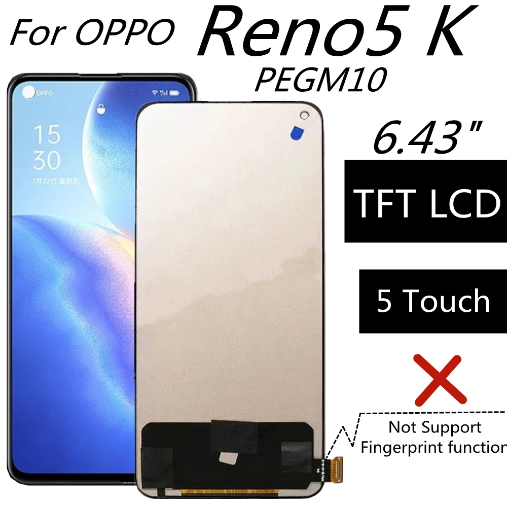 ЖК-дисплей 6,43 TFT для OPPO Reno5 K Reno5K PEGM10, ЖК-дисплей, сенсорный экран в сборе, сменный аксессуар
ЖК-дисплей 6,43 TFT для OPPO Reno5 K Reno5K PEGM10, ЖК-дисплей, сенсорный экран в сборе, сменный аксессуар