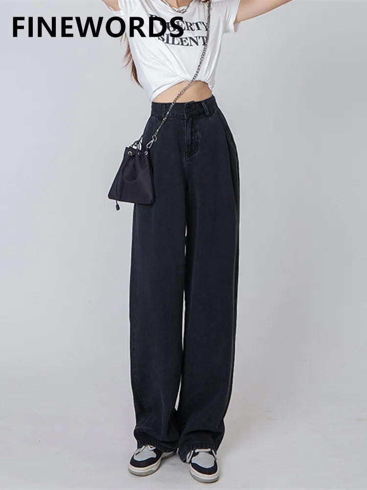 FINEWORDS 2022 High Waist Black Jeans Women Korean Casual Streetwear Wide Leg Baggy Jeans Punk Vintage Washed Soft Denim Pants
FINEWORDS 2022 High Waist Black Jeans Women Korean Casual Streetwear Wide Leg Baggy Jeans Punk Vintage Washed Soft Denim Pants