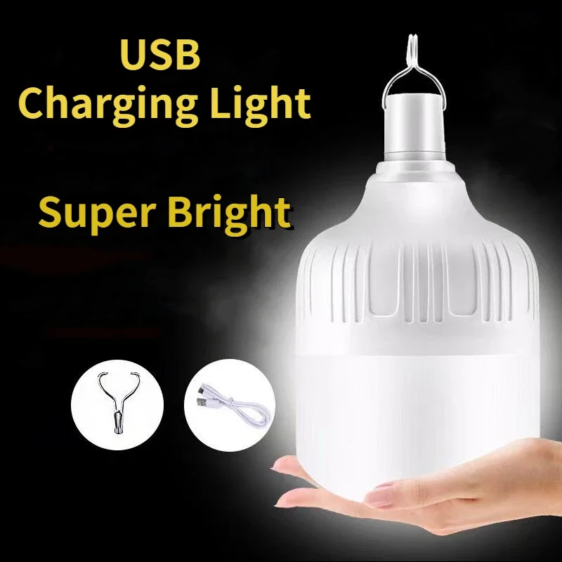 

USB Charging Light Bulb Portable Camping Emergency Lighting Household Mobile Bright Outdoor LED Rechargeable Market Stall Light