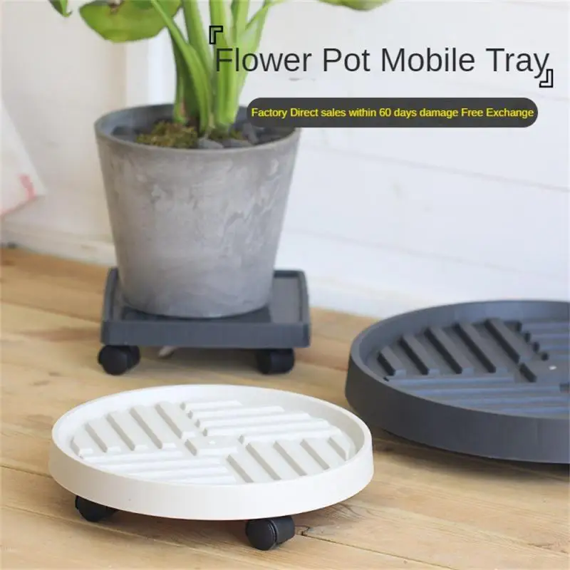 

Flower Pot Stand Trays With Wheels Multifunctional Flower Disc Base Durable Pot Tray Movable Round Square Bonsai Plants Trays