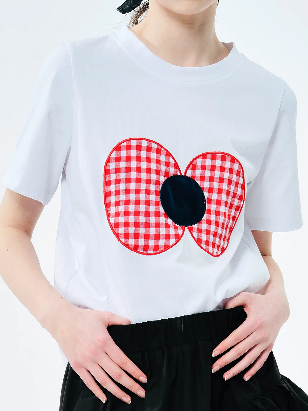 

IMAKOKONI original design short-sleeved round neck pure cotton butterfly pattern T-shirt women 244570