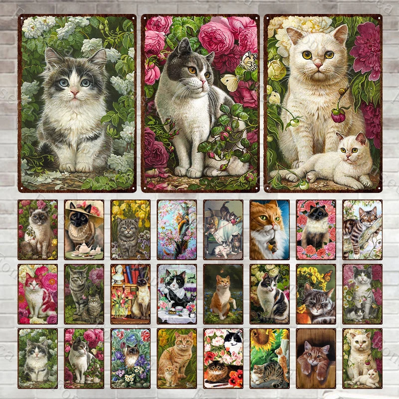 Cat In Flowers Vintage Metal Signs Tin Plates Garden Decor Metal Poster Home Decoration Living Room Wall Art Iron Painting 
Cat In Flowers Vintage Metal Signs Tin Plates Garden Decor Metal Poster Home Decoration Living Room Wall Art Iron Painting