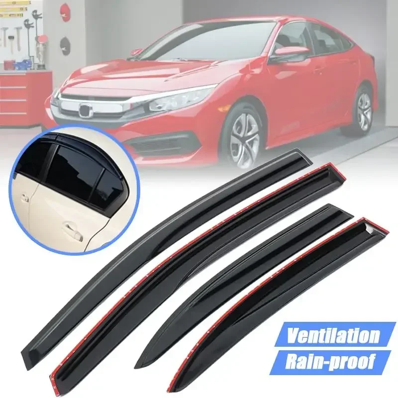 

New 4x Car Window Visor Rain Guard Sun Wind Guard Deflector For Honda For Civic 4Dr Sedan 2006-2011 Awnings Shelters Body Kit