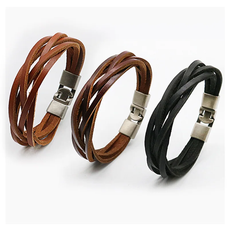 Fashion Hipster Bracelet Casual Alloy Buckle Bracelet Simple Joker Cowhide Wristband Men's Jewelry Accessories
Fashion Hipster Bracelet Casual Alloy Buckle Bracelet Simple Joker Cowhide Wristband Men's Jewelry Accessories