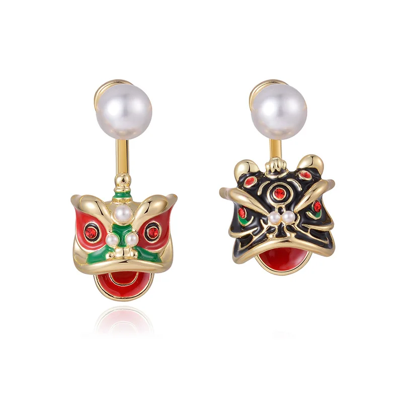 Brighton New Unusual Asymmetric Lion Head Simulated Pearl Drop Dangle Earrings For Women Fashion Personality Jewelry Girl's Gift
Brighton New Unusual Asymmetric Lion Head Simulated Pearl Drop Dangle Earrings For Women Fashion Personality Jewelry Girl's Gift