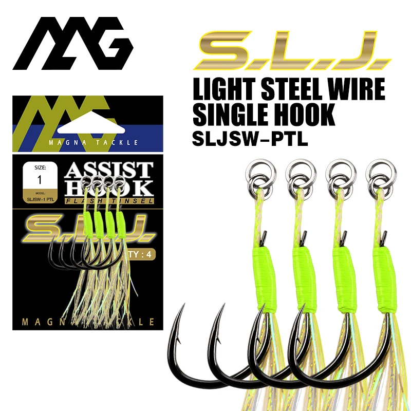 magna tackle SLJSW-PTL assist Hooks Stainless Steel Optopus Rolled In Jigging Assist Fishing Hooks with Glow Tassels 
magna tackle SLJSW-PTL assist Hooks Stainless Steel Optopus Rolled In Jigging Assist Fishing Hooks with Glow Tassels