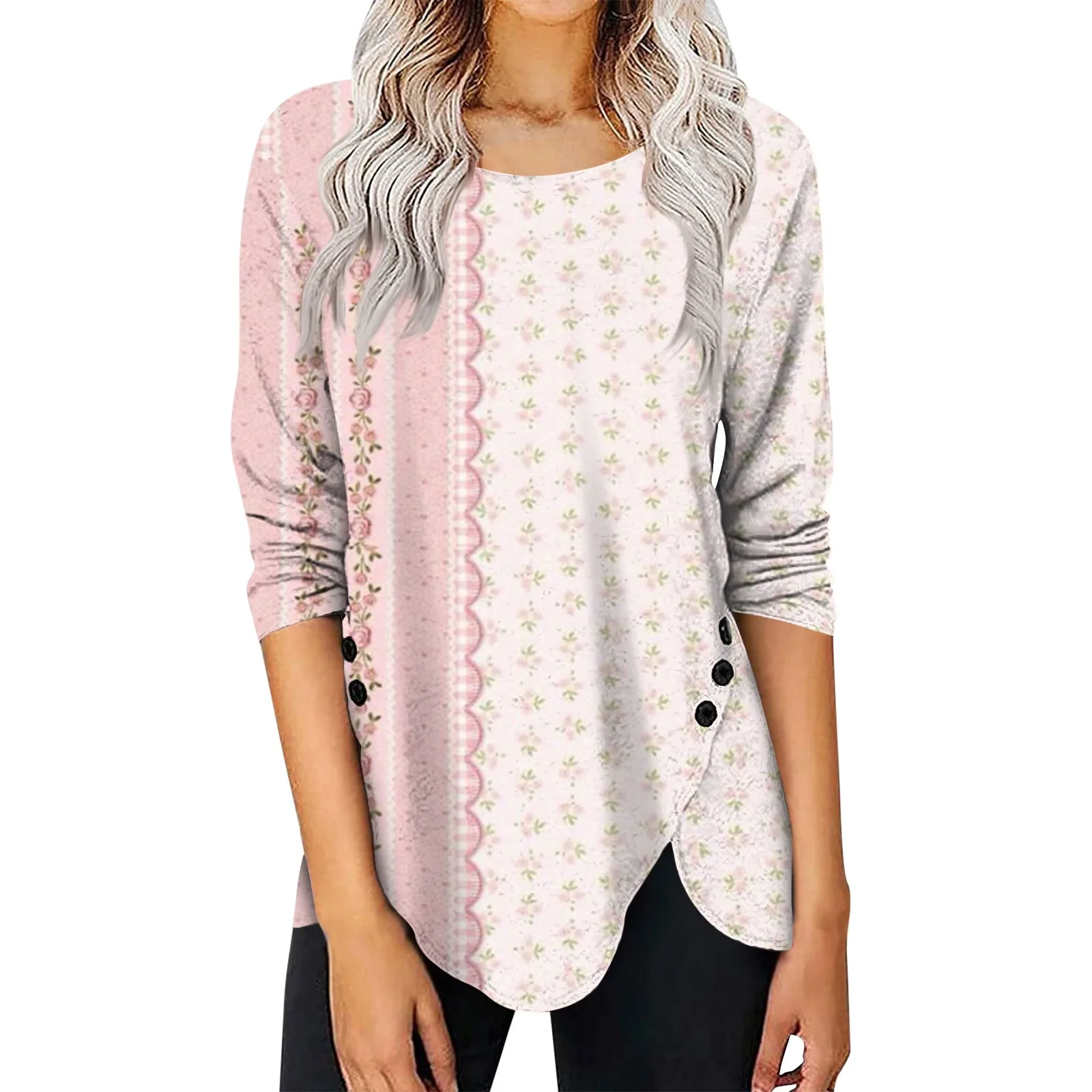 Long Sleeve Shirts For Women Print Tees Blouses Casual Irregular Button-down Tops Pullover oversized t shirt women New fashion
Long Sleeve Shirts For Women Print Tees Blouses Casual Irregular Button-down Tops Pullover oversized t shirt women New fashion