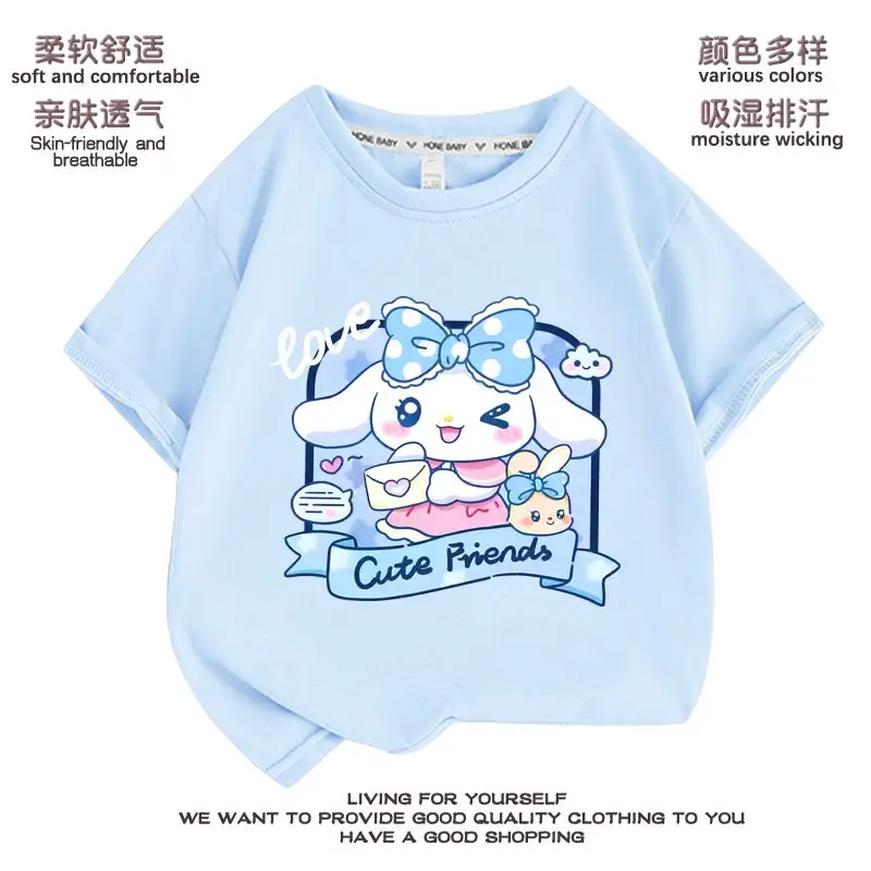 New Cinnamoroll Short Sleeve Kawaii Anime Sanrioed Girls T-Shirt Summer Sweet Cute Cartoon Breathable Loose Half Sleeve Kid Gift
New Cinnamoroll Short Sleeve Kawaii Anime Sanrioed Girls T-Shirt Summer Sweet Cute Cartoon Breathable Loose Half Sleeve Kid Gift