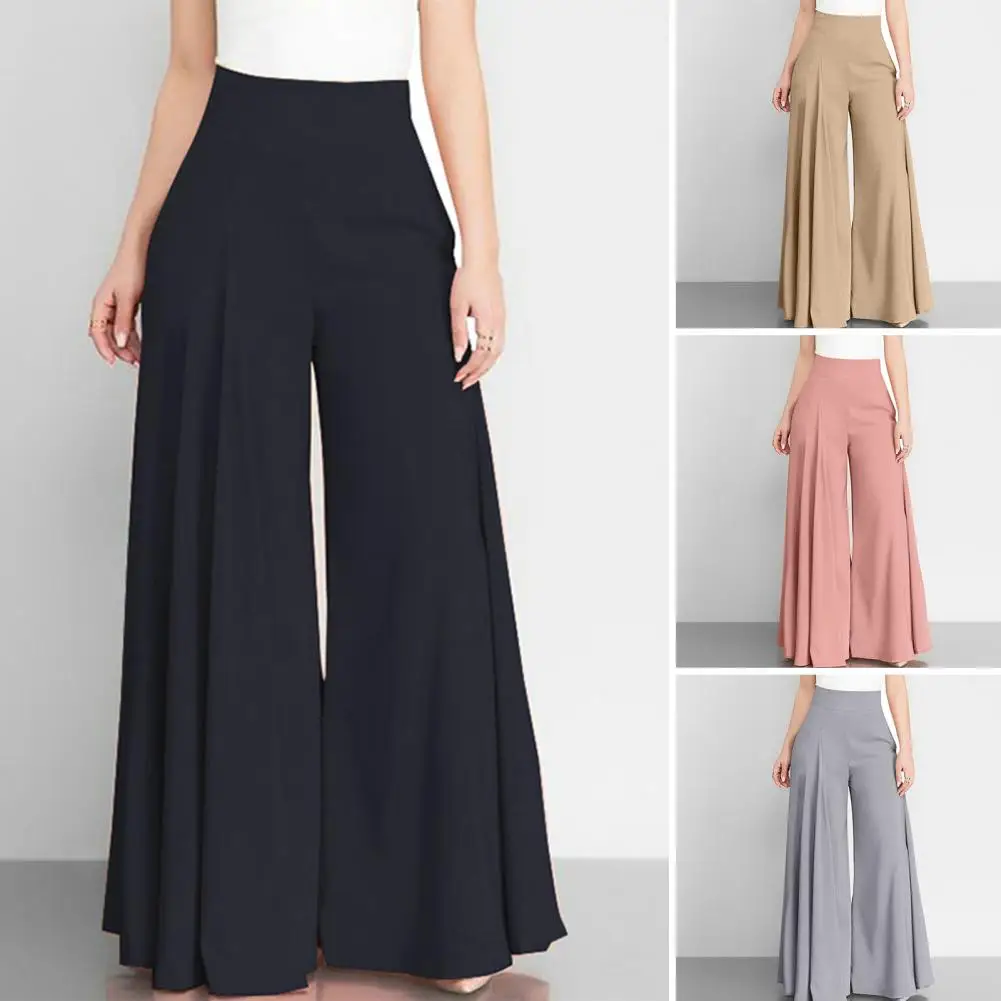 Women Sporty Trousers High Waist Wide Leg Culottes Solid Color Zipper Closure Pants for Women Dance Performance Trousers
Women Sporty Trousers High Waist Wide Leg Culottes Solid Color Zipper Closure Pants for Women Dance Performance Trousers