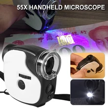55X Handheld Magnifier Zoom Microscope with LED Light UV Light Mini Pocket Jewelry Loupe Jade Outdoor Travel Camping Accessories
55X Handheld Magnifier Zoom Microscope with LED Light UV Light Mini Pocket Jewelry Loupe Jade Outdoor Travel Camping Accessories