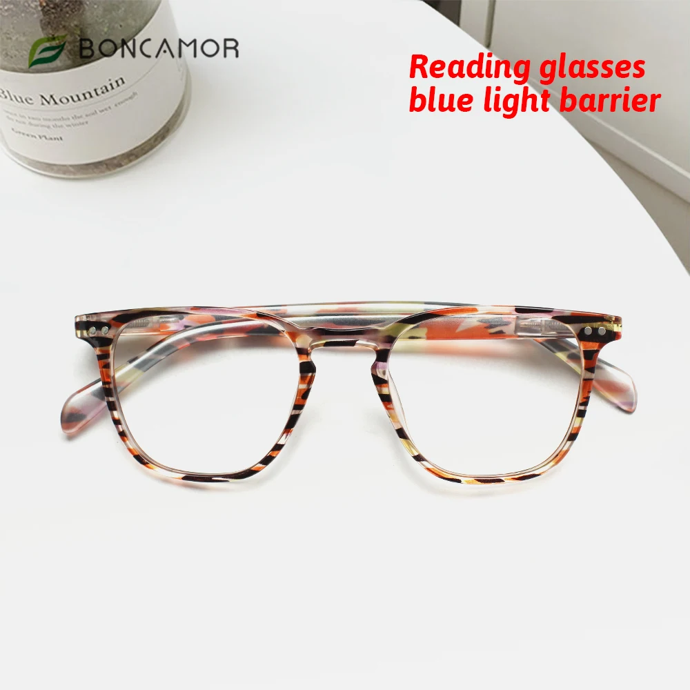 

Boncamor Reading Glasses Anti-Blue Light Anti-Fatigue Anti-UV Computer Games Reader Gifts For Parents With Enlarged Presbyopia