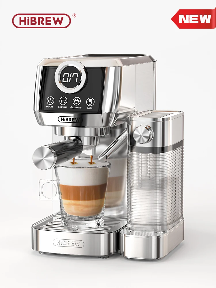 

HiBREW 3 in 1 Semi Automatic Espresso Cappuccino Latte Coffee Machine Automatic Milk Froth Ground Coffee Stainless Steels H13A