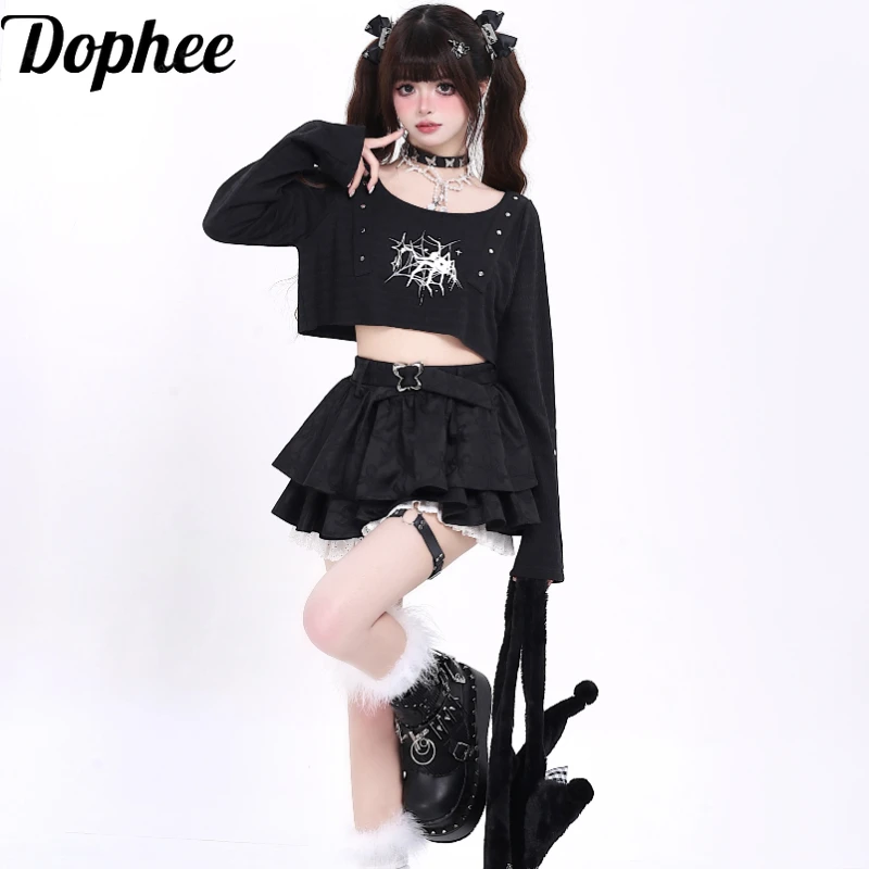 Оригинальная юбка Dophee, бальная юбка с завышенной талией, черная Жаккардовая юбка для девушек Y2k, кружевная короткая юбка-мини
Оригинальная юбка Dophee, бальная юбка с завышенной талией, черная Жаккардовая юбка для девушек Y2k, кружевная короткая юбка-мини