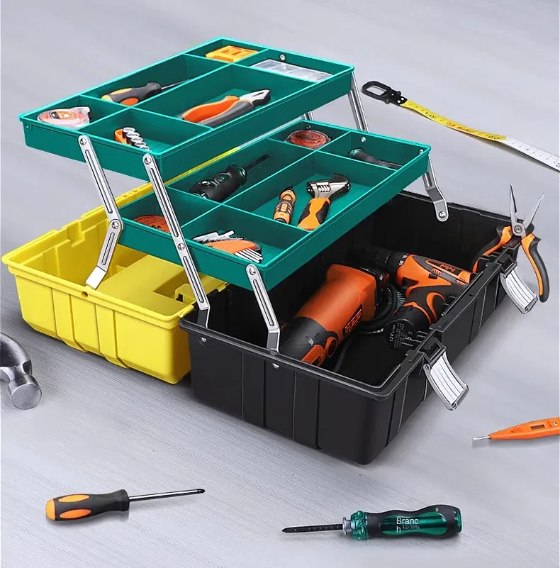 AIRAJ Household multifunctional maintenance portable electrical box, three-layer folding toolbox hardware storage box
AIRAJ Household multifunctional maintenance portable electrical box, three-layer folding toolbox hardware storage box