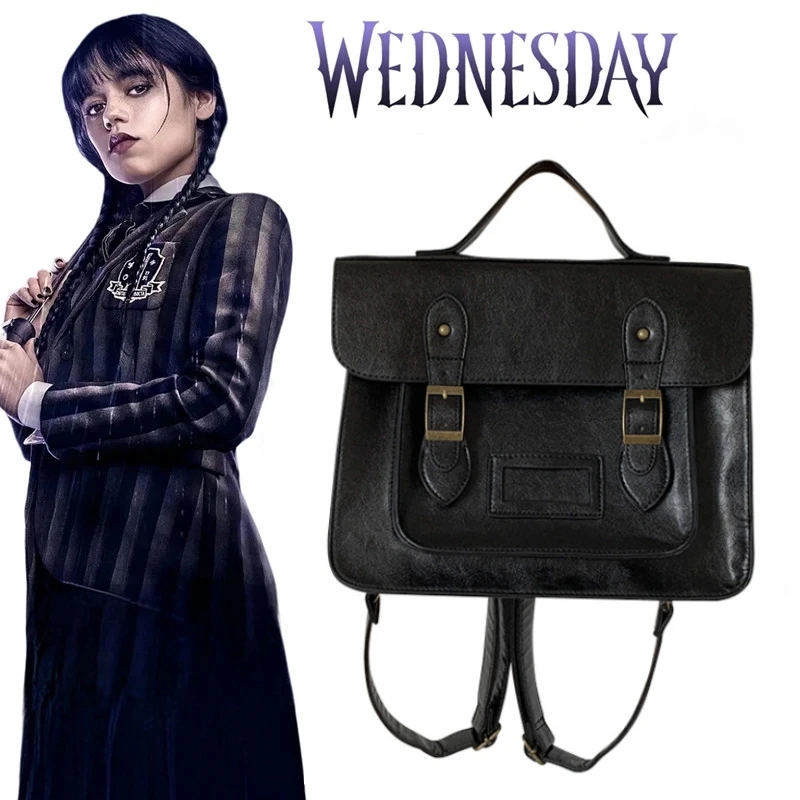2023 Wednesday Addams Backpack Schoolgirl Retro Handbags Pu Leather Cosplay Shoulder Bag Halloween Carnival Party Accessories
2023 Wednesday Addams Backpack Schoolgirl Retro Handbags Pu Leather Cosplay Shoulder Bag Halloween Carnival Party Accessories