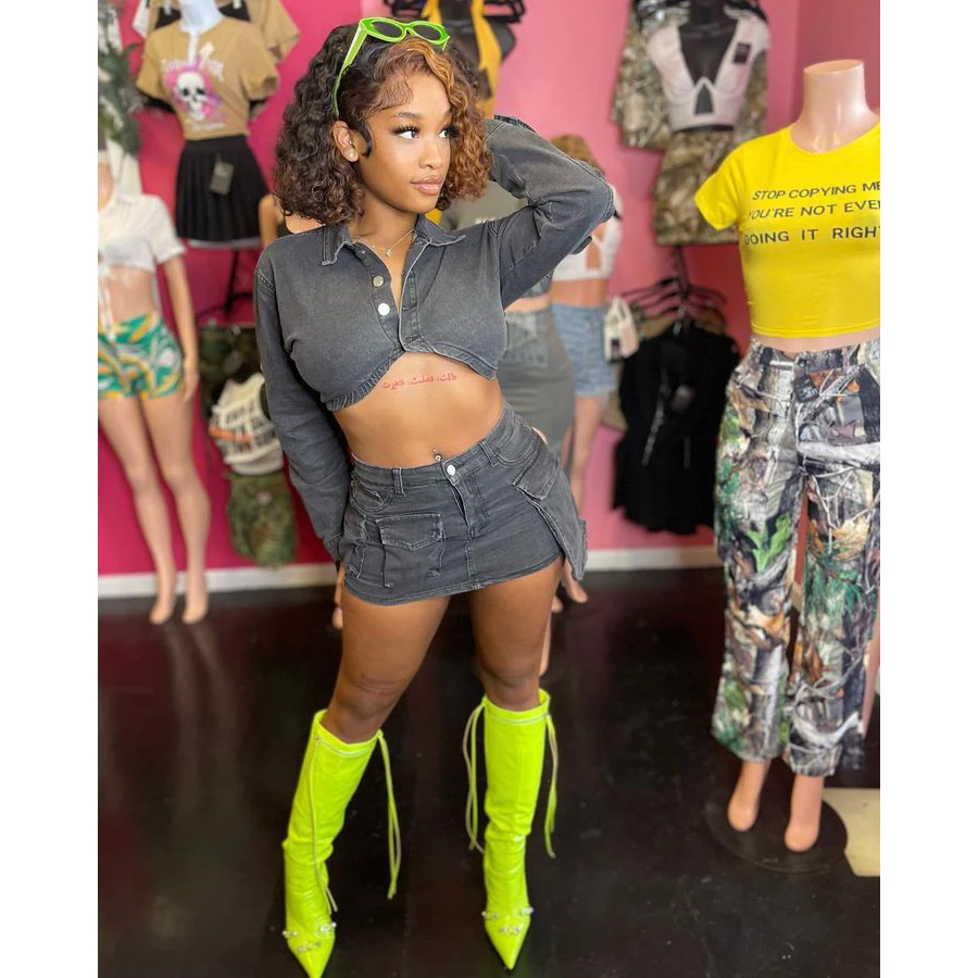 Summer Denim Coat Jean 2 Piece Skirt Sets Outfit 2023 Y2K Streetwear Fashion Mini Cargo Dress Sexy Cropped Jacket Two Piece Set
Summer Denim Coat Jean 2 Piece Skirt Sets Outfit 2023 Y2K Streetwear Fashion Mini Cargo Dress Sexy Cropped Jacket Two Piece Set
