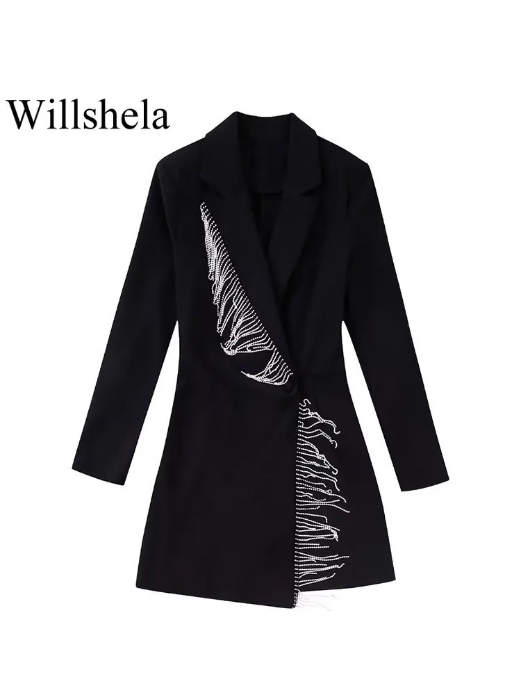 Willshela Women Fashion With Tassels Blazer Style Jumpsuit Vintage Notch Neck Long Sleeves Female Chic Lady One-piece Top
Willshela Women Fashion With Tassels Blazer Style Jumpsuit Vintage Notch Neck Long Sleeves Female Chic Lady One-piece Top