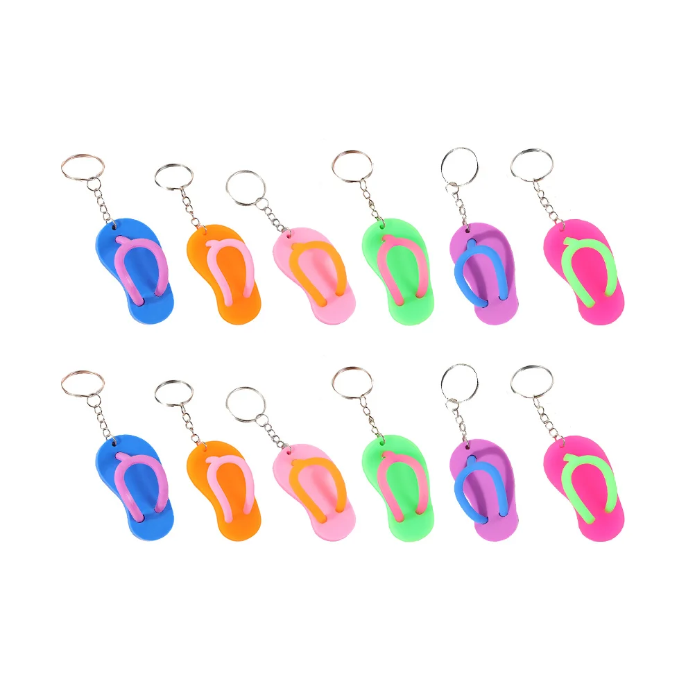

Slippers Key Chain Keychain Pendants Creative Holder Ornament Rings Bag Hanging Decors Flip-Flops Shaped Keychains Fob