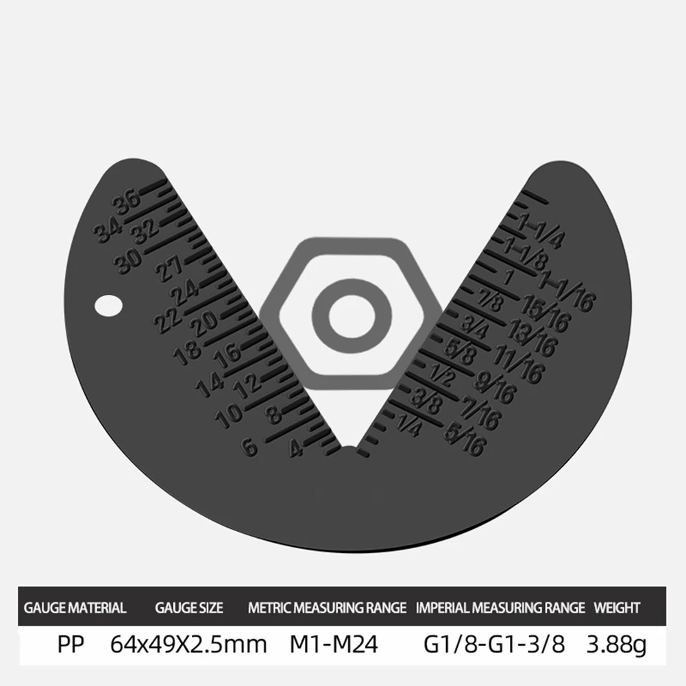 1pc G1/8 To G1-3/8 Screw Bolt Nut Thread Measure Gauge Size Check Standard Metric M1 To M24 Plastic Portable Keyhole Design Tool
1pc G1/8 To G1-3/8 Screw Bolt Nut Thread Measure Gauge Size Check Standard Metric M1 To M24 Plastic Portable Keyhole Design Tool