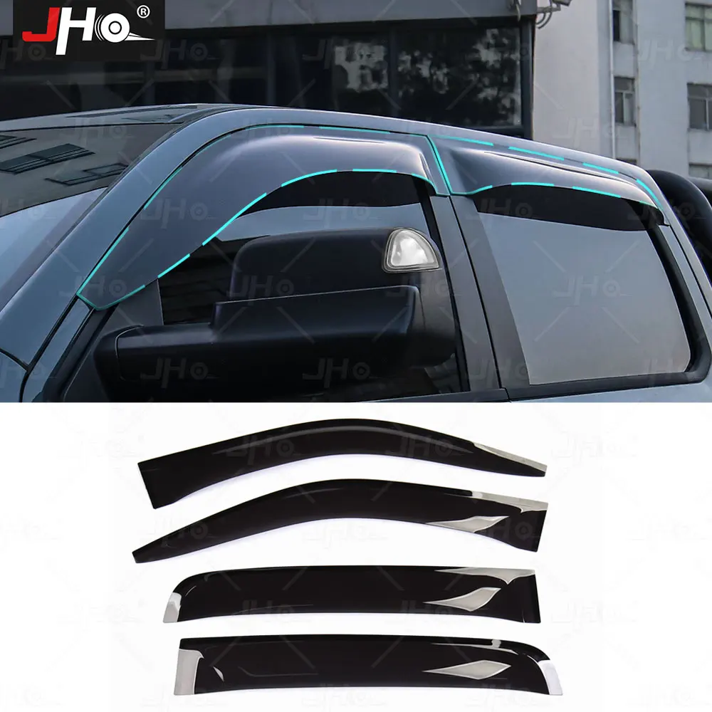 

JHO Offroad Driving Window Visor Deflector Awnings Sun Rain Guard For Dodge Ram1500 TRX 2021 2022 Car Accessories