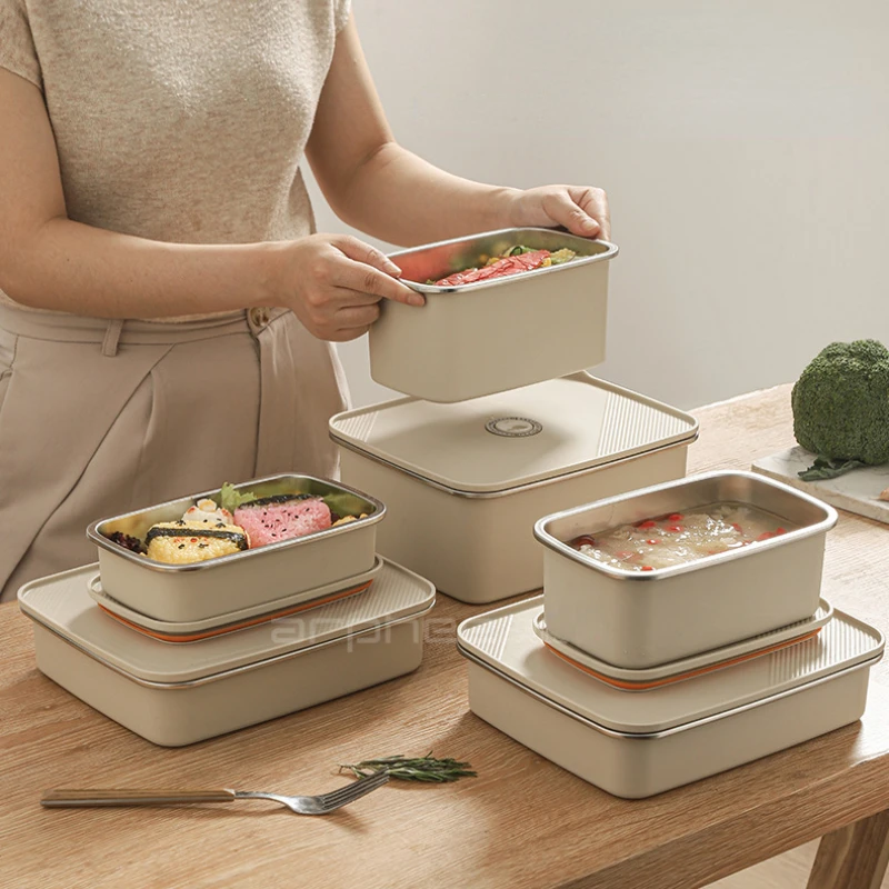 Reusable Stainless Steel Refrigerator Food Storage Box,Airtight Freezer Bin,Kitchen Snack Container,Storage Organizer
Reusable Stainless Steel Refrigerator Food Storage Box,Airtight Freezer Bin,Kitchen Snack Container,Storage Organizer