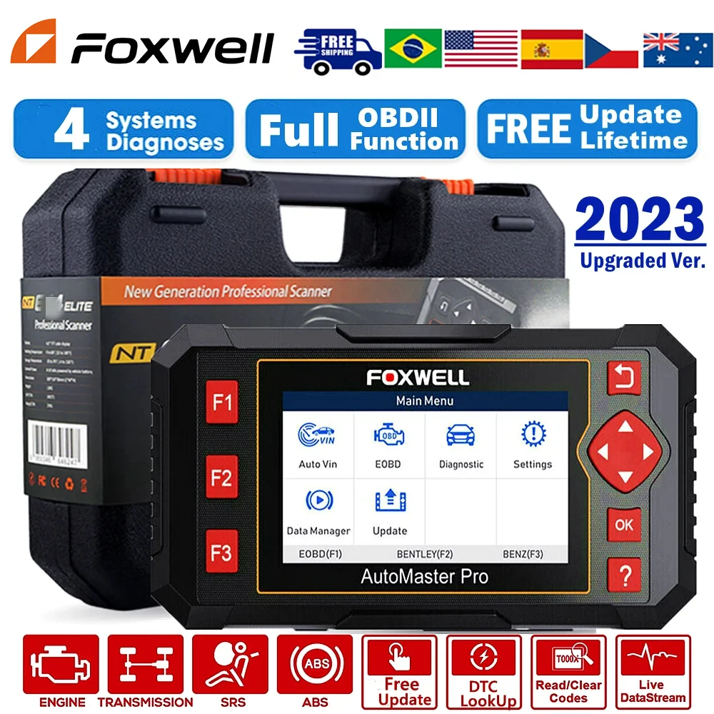 

FOXWELL NT604 Elite OBD2 Automotive Scanner ABS SRS Transmission Engine Car Code Reader OBD 2 Auto Diagnostic Scan Tools