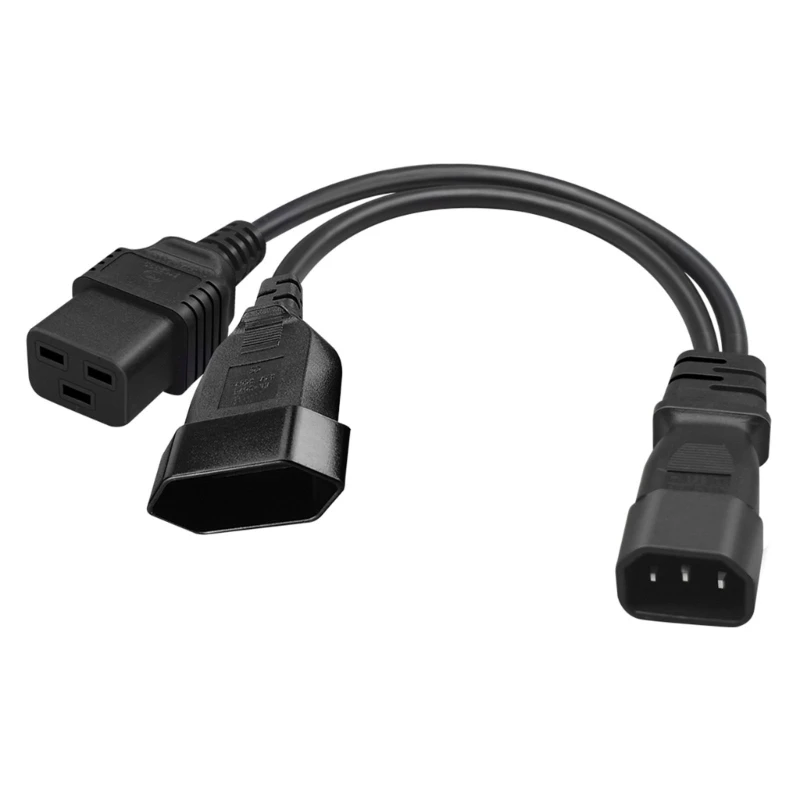 32cm/1ft IEC320 C14 to IEC320 C19 + EU4.0mm Power Cord 1 in 2 Out Y-splitter Adapter Cable Extension Wire Line
32cm/1ft IEC320 C14 to IEC320 C19 + EU4.0mm Power Cord 1 in 2 Out Y-splitter Adapter Cable Extension Wire Line