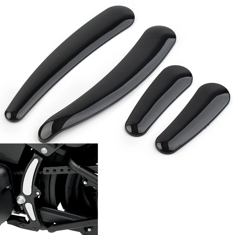 

4Pcs Glossy Black Motorcycle Curved Swingarm Frame Insert Set For Harley Softail Models 2008-up