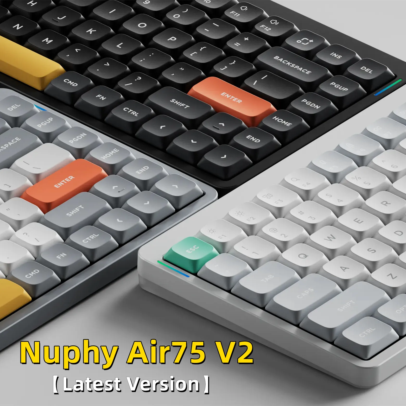 

Nuphy Air75 V2 Bluetooth 2.4g Wireless 75% Mechanical Keyboard Low Profile Gateron Switch Compatible with Windows and Mac