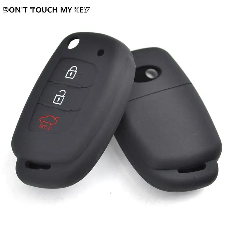 

3 Button Silicone Car Remote Flip Key Fob Shell Cover Case For Hyundai Creta I10 I20 Tucson Elantra Santa Fe 2016 2017 2018