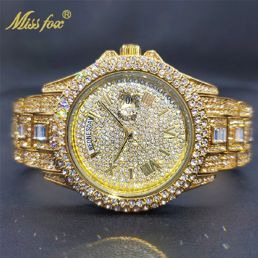 Luxo 18K Gold Men Luxury Designer Watch Moissanite Date Day Just Ice Out Quartz Watches Dropshipping
Luxo 18K Gold Men Luxury Designer Watch Moissanite Date Day Just Ice Out Quartz Watches Dropshipping