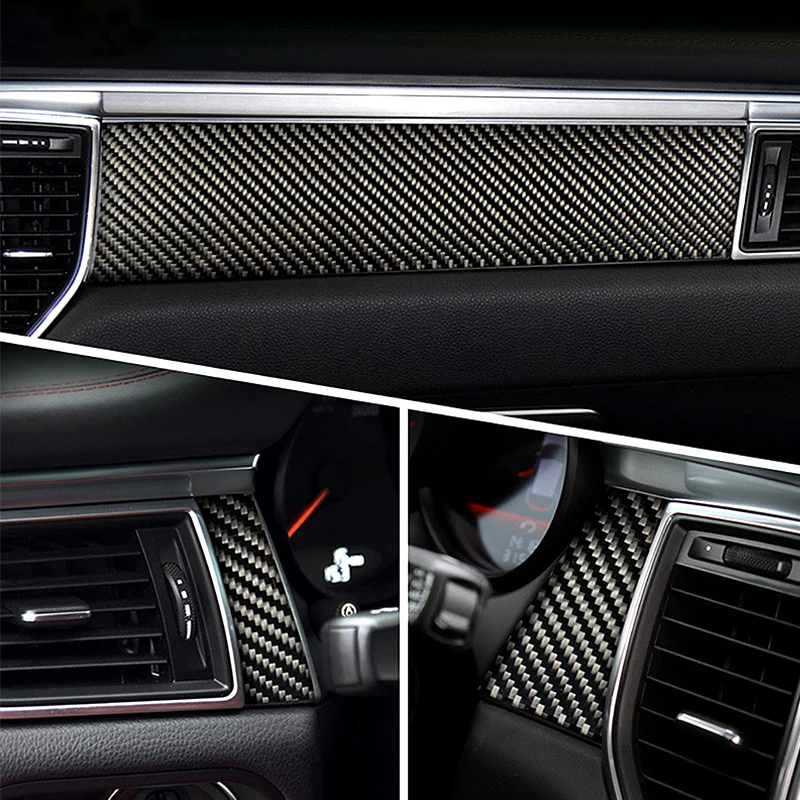 

Car Accessories Center Console Dashboard Cover Decoration Air Vent Frame Trim Carbon Fiber Stickers For Porsche Macan 2014-2021